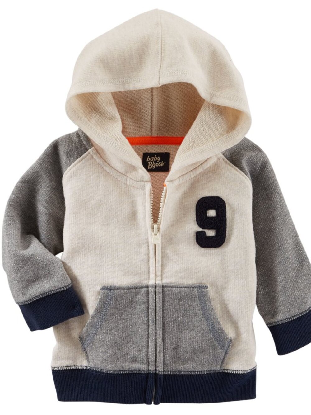 Oshkosh B'gosh Baby French Terry Cardigan Hoodie Jacket Beige Gray 18 Months